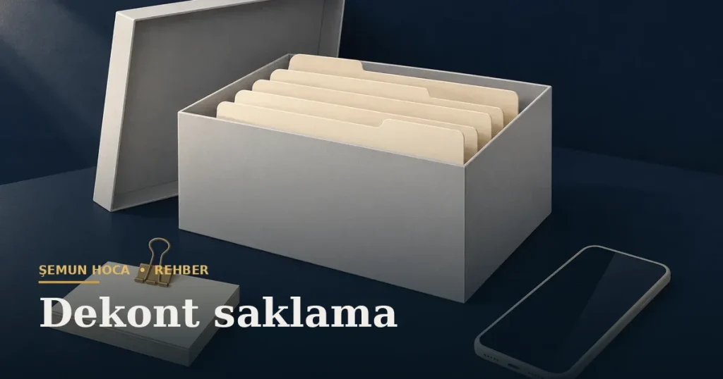 Dekont saklama — Şemun Hoca bilgi rehberi başlıklı görseli